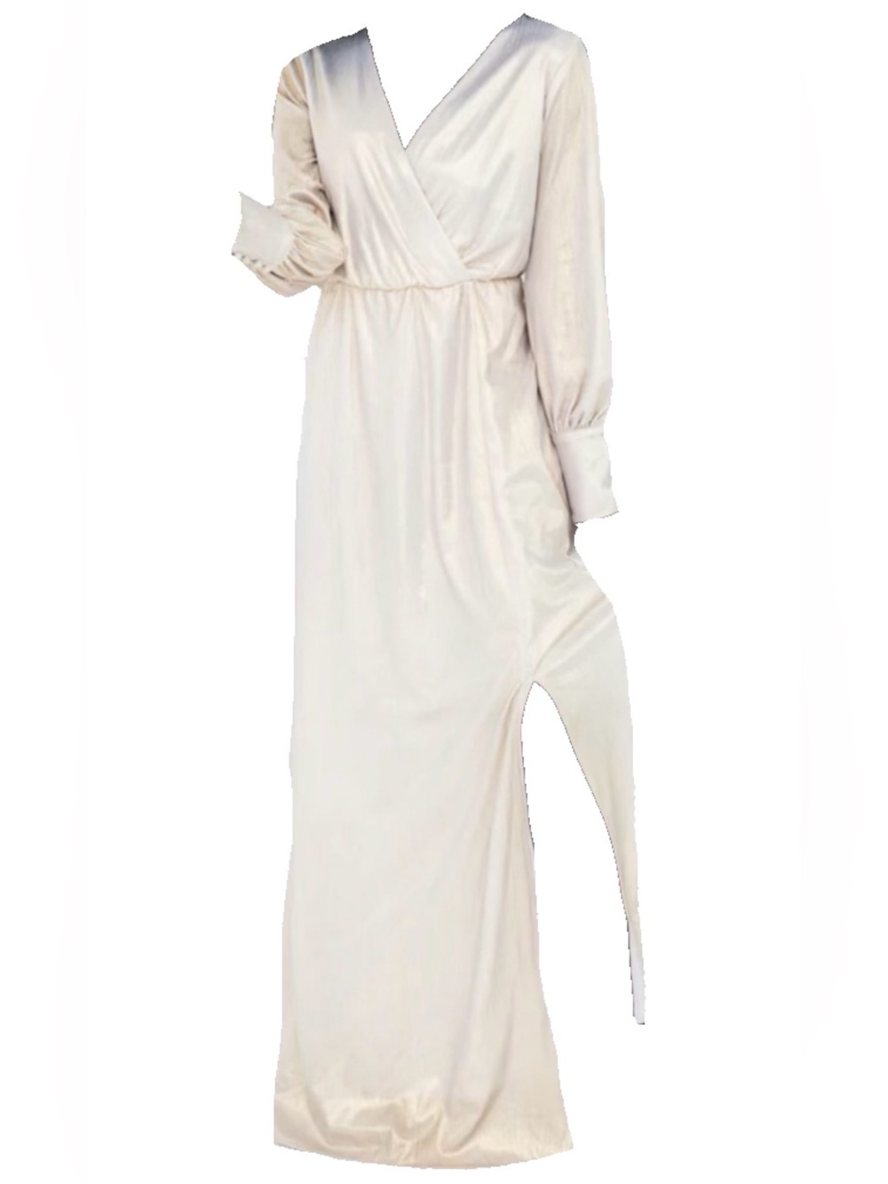 New W/O Tags Pink Lily Satin Ivory Maxi Dress Small